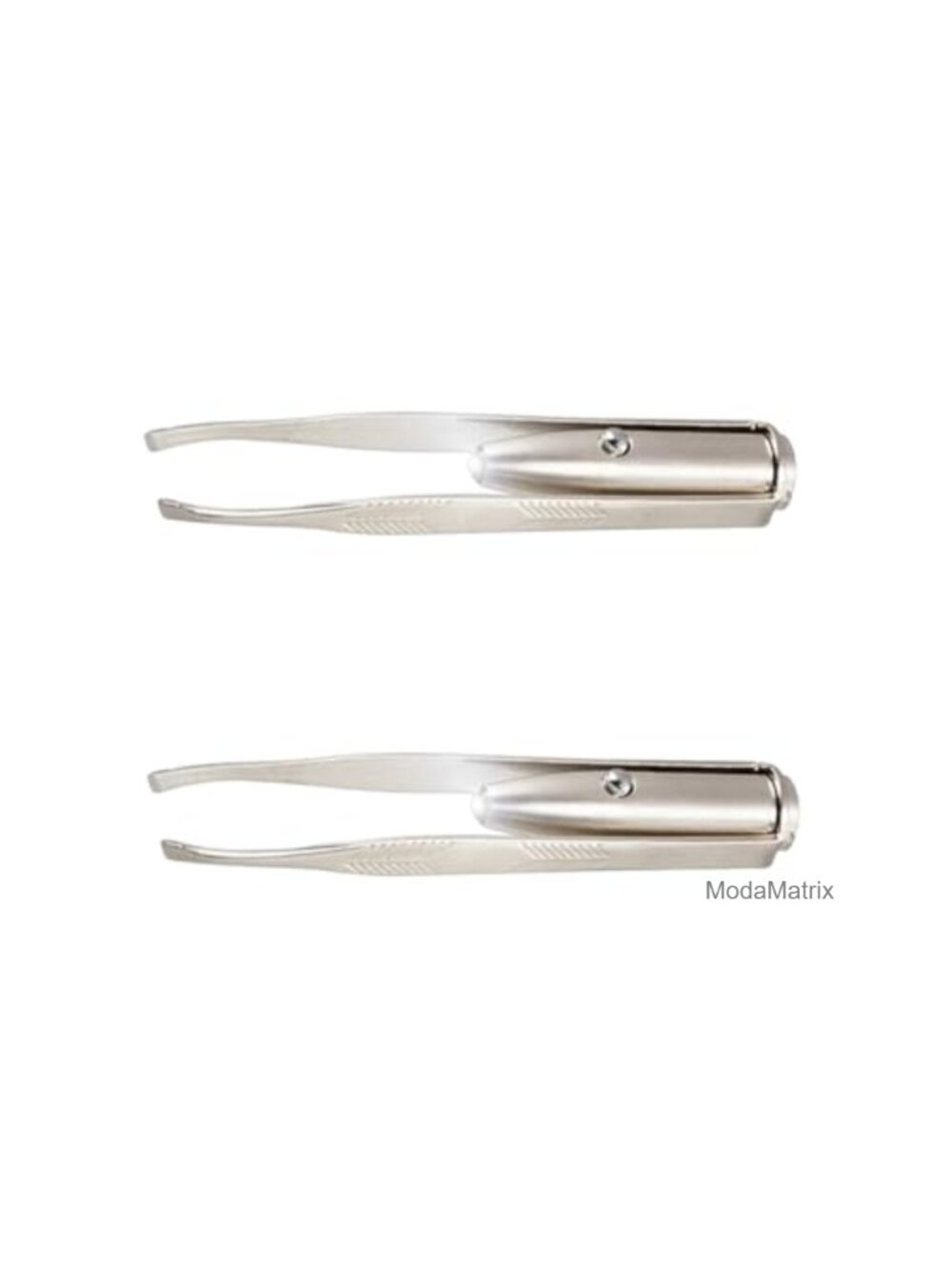 2Pc LED Light Stainless Steel Tweezers Precision Eyebrow Hair Removal